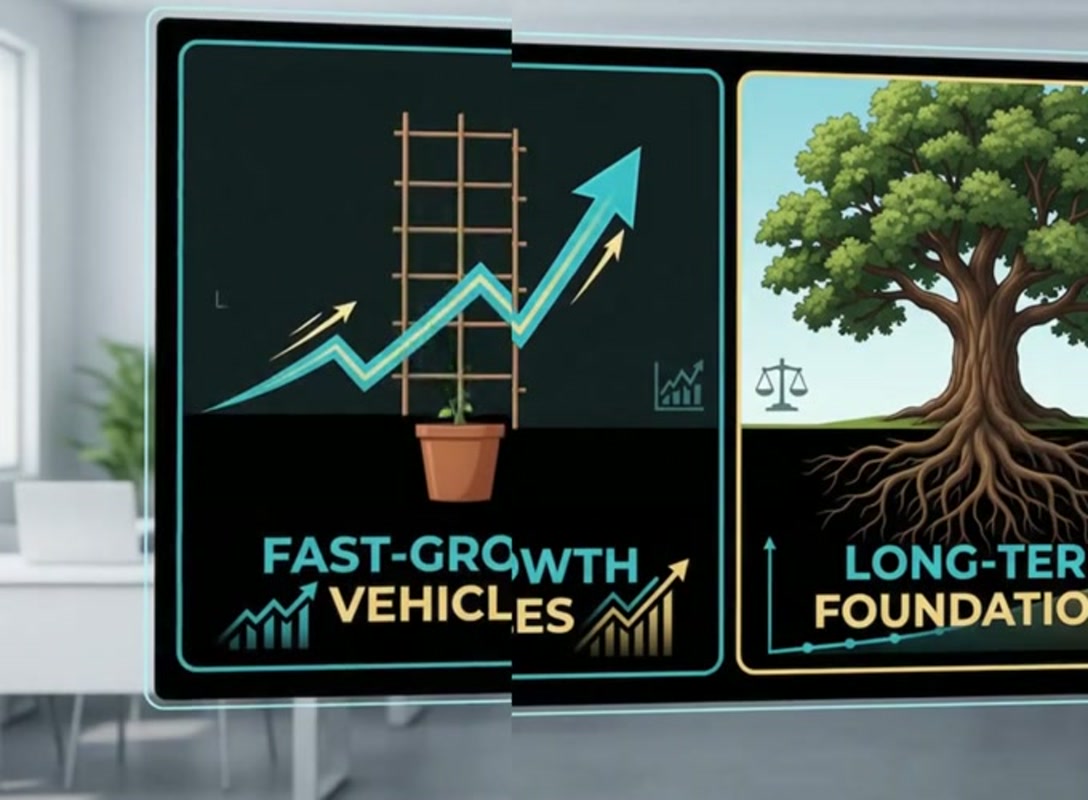 Actual course visual about quality and long term investing